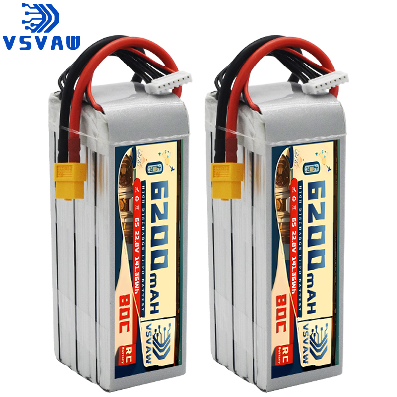 6S Lipo Battery 22.2V 5000Mah - Yükseltilmiş VSVAW 6S 22.8V 80C/160C 6200mAh